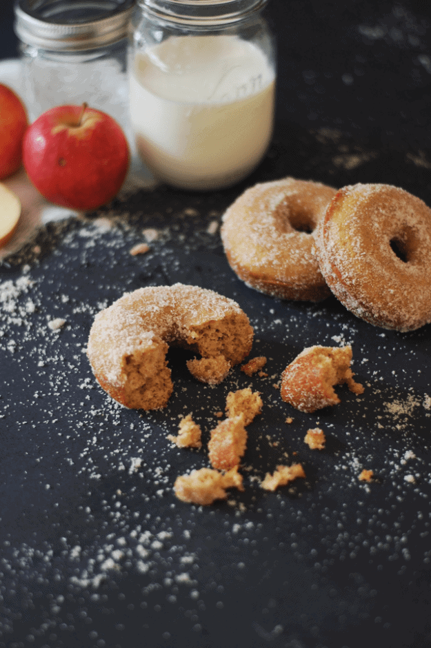 Baked Apple Cider Donuts | homemade donut recipes, fall themed donut recipes, fall donut recipes, fall dessert recipes, dessert recipes for fall, apple flavored donuts, how to make homemade donuts, easy donut recipes, recipes using apple cider || The Butter Half via @thebutterhalf