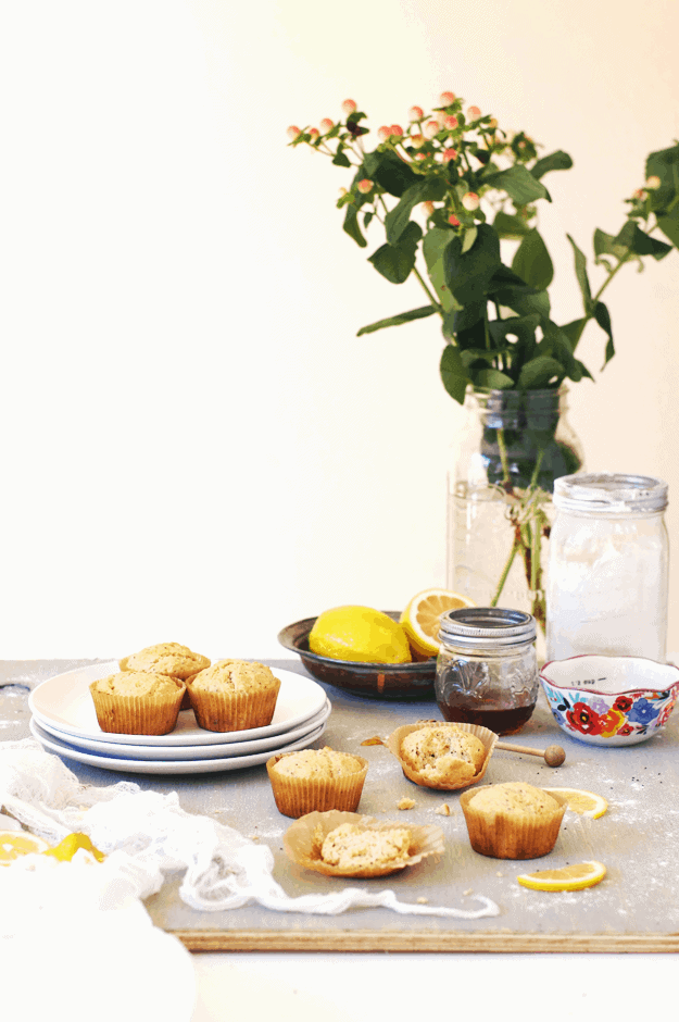 Honey Lemon Chia Seed Muffins | homemade muffin recipes, healthy muffin recipes, easy muffin recipes, chia seed recipe ideas, breakfast recipes || The Butter Half via @thebutterhalf #muffinrecipe #easybreakfast #chiaseedmuffins