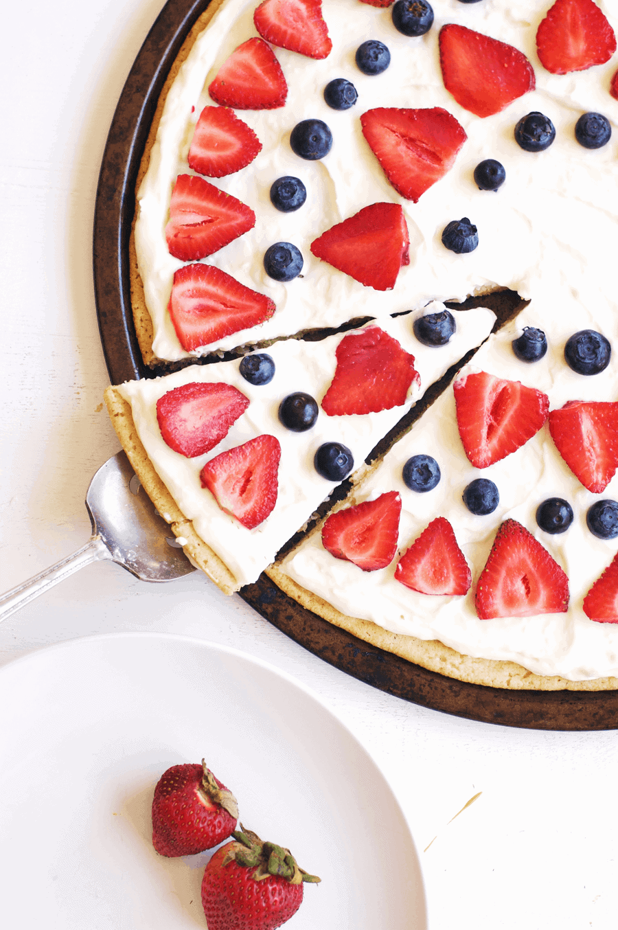 Fourth of July Berry Dessert Pizza