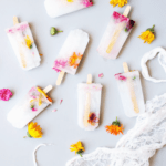 Lemon Lime Flower Popsicles | popsicle recipes | cold dessert recipes | homemade popsicle recipes | how to make popsicles | popsicle recipe ideas | dessert recipe ideas for summer | ice cream recipes | homemade summer recipes || The Butter Half