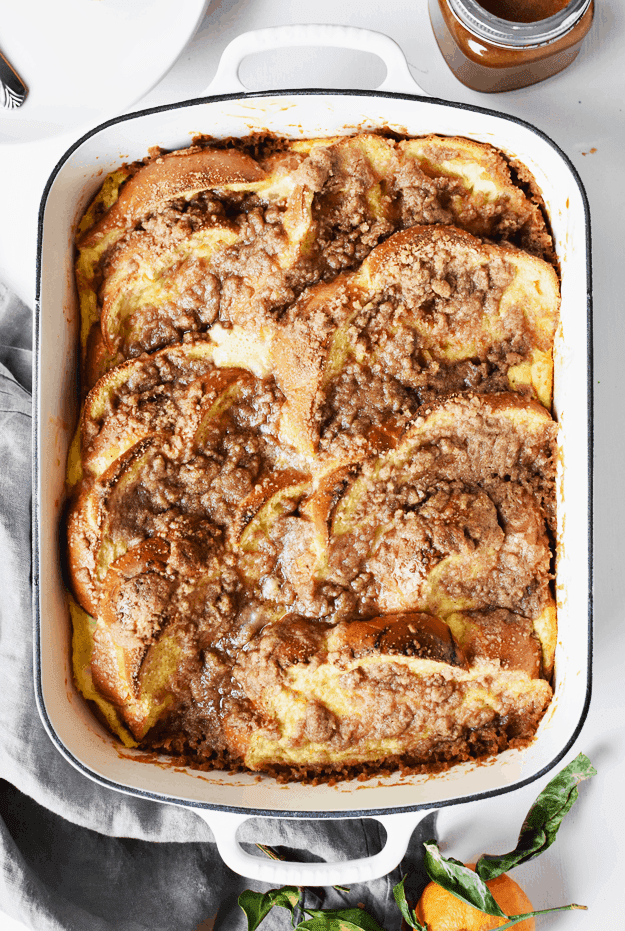Baked French Toast with Orange Maple Syrup | homemade french toast recipes, easy breakfast recipes, baked breakfast recipes, french toast recipe ideas || The Butter Half via @thebutterhalf
