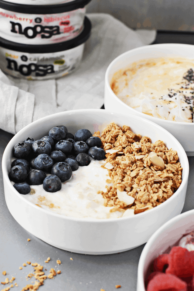 3-Ingredient Yogurt Breakfast Bowls 3 Ways | @thebutterhalf