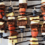 Gluten Free Brownie Fruit Kabobs | thebutterhalf.com