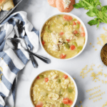 One Pot Homemade Chicken Noodle Alphabet Soup | one pot recipes, chicken noodle soup recipes, kid-friendly soup recipes, homemade alphabet soup, fun soup recipes, fall soup recipes, cool weather recipes, homemade soups and stews || The Butter Half via @thebutterhalf