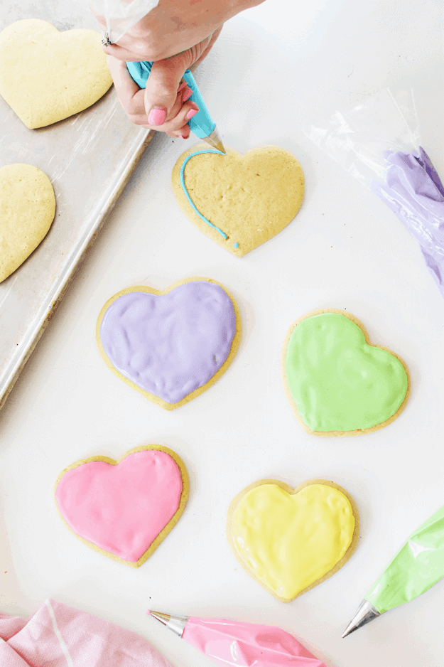 How to Make Conversation Heart Cookies | Valentine's Day cookie recipes, Valentine's Day recipes, Valentine's Day desserts, homemade cookie recipes, conversation hearts dessert, fun Valentine's Day recipes || The Butter Half #conversationhearts #valentinesdaycookies #valentinesdayrecipes