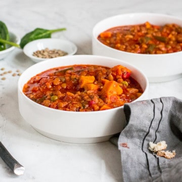 Instant Pot Vegetable Soup with Sweet Potatoes and Lentils (Vegan + Gluten-Free)
