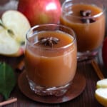 two small glasses filled with apple juice recipe